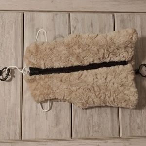 ESPRIT cream/beige colored  fur vest size 2